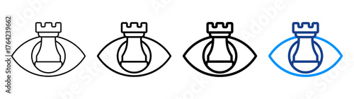 Strategic Vision Icon Different Style Outline Collection Set