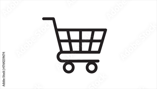 Modern shopping cart icon with a prominent buy now call to action for e commerce and online retail