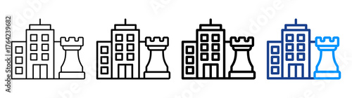 Corporate Strategy Icon Different Style Outline Collection Set