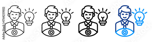 Leadership Vision Icon Different Style Outline Collection Set