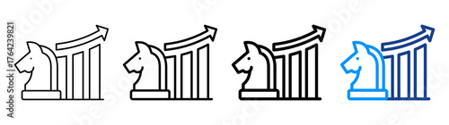 Growth Strategy Icon Different Style Outline Collection Set
