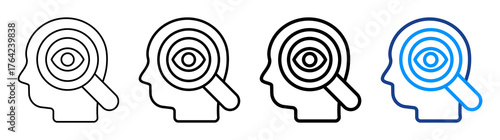 Perspective Icon Different Style Outline Collection Set