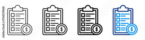 Business Plan Icon Different Style Outline Collection Set