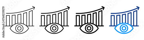 Market Vision Icon Different Style Outline Collection Set