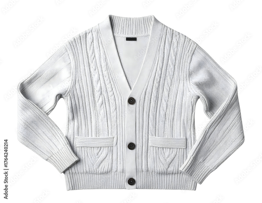 Fototapeta premium White cardigan with transparent background