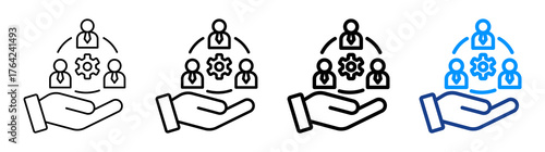 Workforce Management Icon Different Style Outline Collection Set