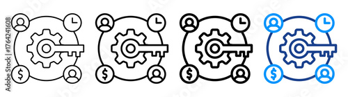 Key Resource Icon Different Style Outline Collection Set