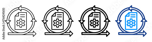 Agile Methodology Icon Different Style Outline Collection Set