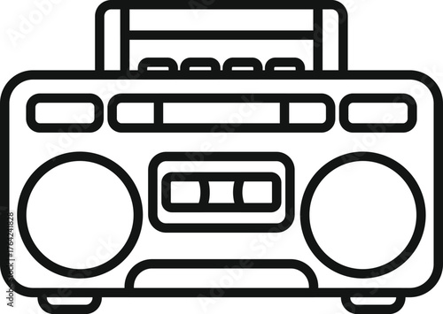 Portable stereo boombox playing music, evoking nostalgia for the golden age of hip hop and breakdancing