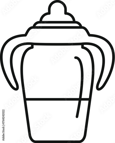 Baby bottle featuring handles ensuring a secure and comfortable grip for infants and toddlers during feeding time