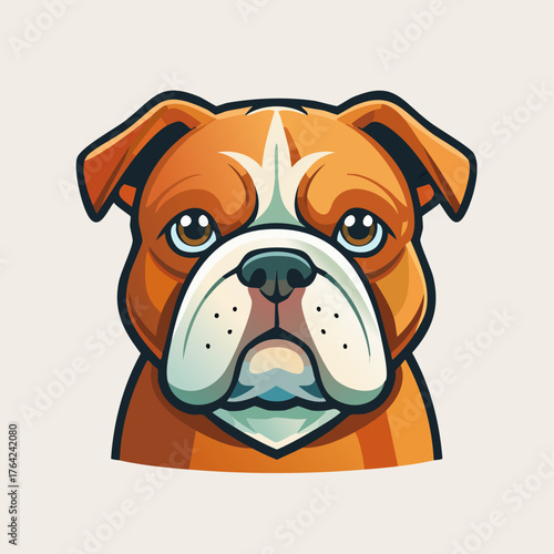 Adorable Bulldog Portrait - A Charming Canines Close-Up.