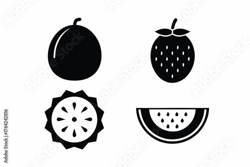 tropical fruits vector illustration isolated on white background