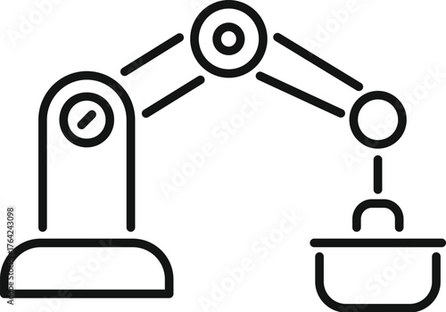 Robotic arm lifting container, symbolizing automation, industry 4.0, and smart factory processes