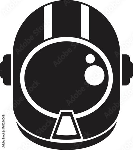 Black and white astronaut helmet, ready for space exploration and protecting from radiation and extreme temperatures