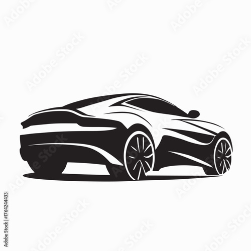 Modern Luxury Sports Car Vector Illustration Sleek Design on white background