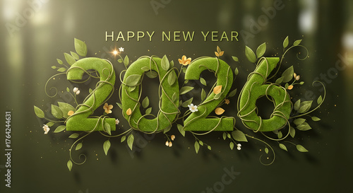 Happy New Year 2026 Nature and Growth Concept