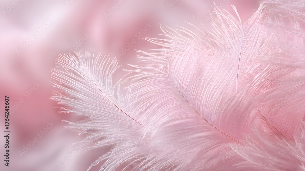 Fototapeta premium Delicate pale pink plumes create a soft, ethereal background