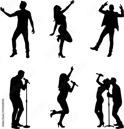 Singer Silhouettes Collection – Performing Artists in Action"