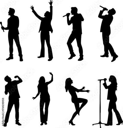Singer Silhouettes Collection – Performing Artists in Action"