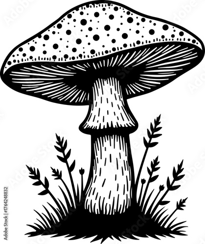 Wild Mushroom Forest Illustration”