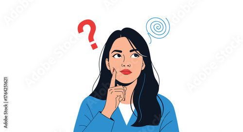 Thoughtful Young Woman Pondering a Difficult Decision.