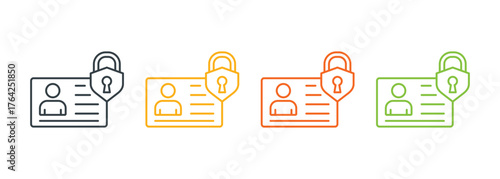 Data privacy icon on white background