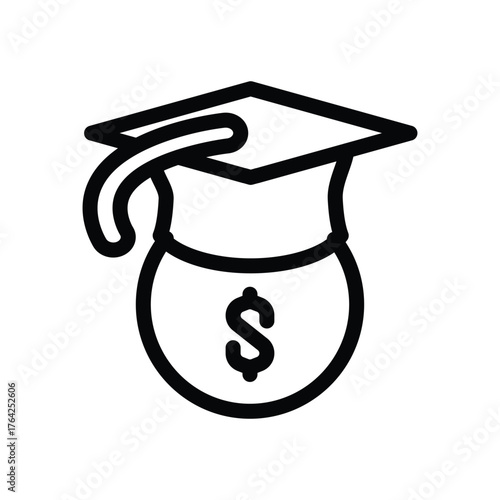 Business graduation outline icon vector design good for web or mobile app