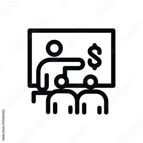 Business Training outline icon vector design good for web or mobile app