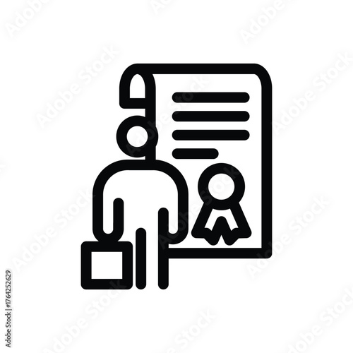 Business certificate outline icon vector design good for web or mobile app