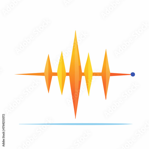 Abstract Sound Waveform Graphic with Orange and Yellow Tones.