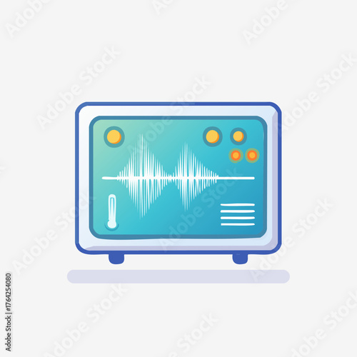 Medical Monitor Displaying Vital Signs and Heartbeat Waveform.
