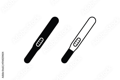 Pregnancy test result icon on clean background