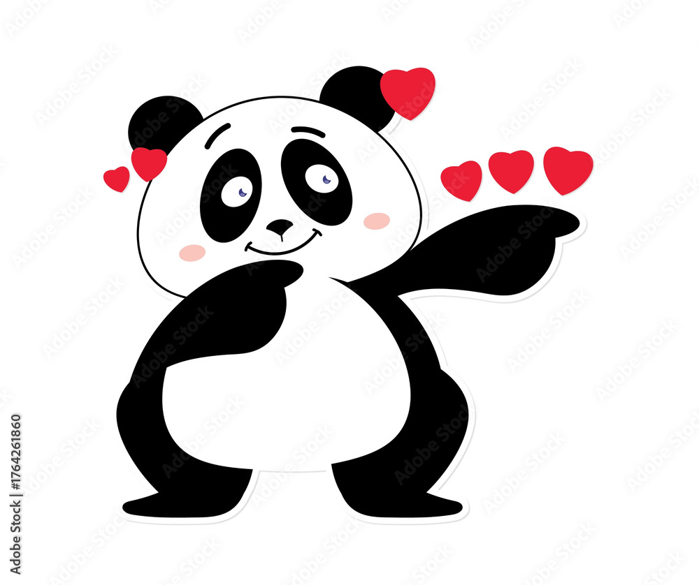 Naklejka premium panda with a love