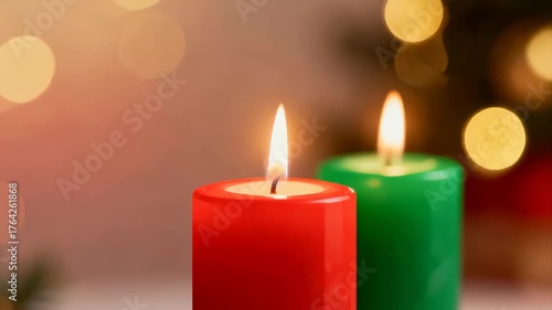 Festive holiday candlelight ambiance for christmas decoration
