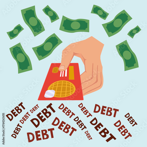 Hands In Credit Card Money and Debt.