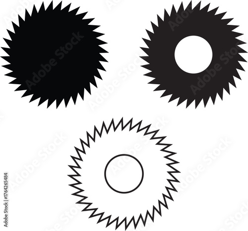 Saw Blade Vector Design: Industrial Circular Tool Illustration