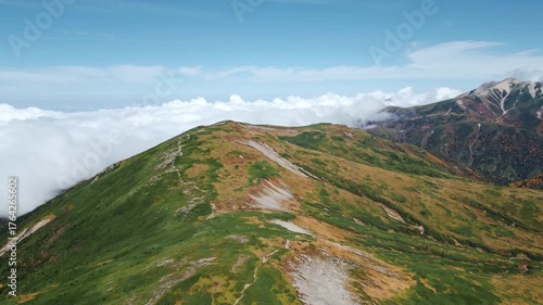 薬師岳と太郎平　ドローン映像③　日本の山　富山県　長野県　北アルプス