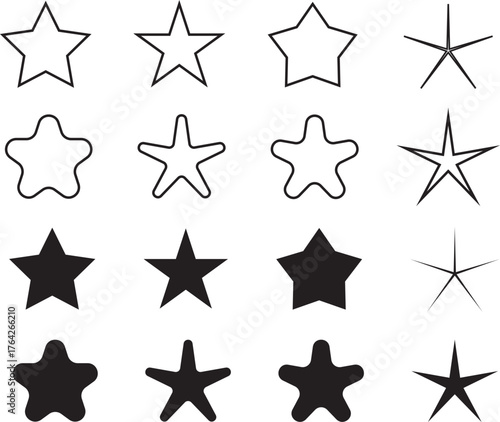 Stars Designs Bundle Vector Pack: Celestial Icons Collection Illustration
