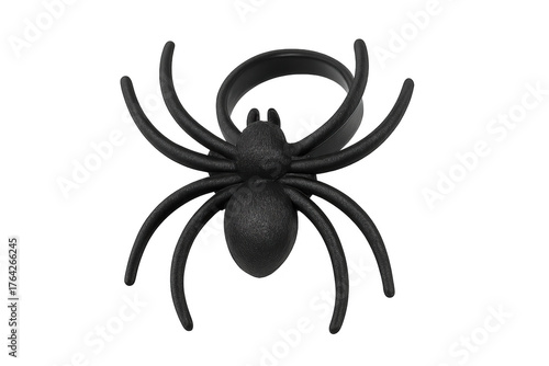 Black plastic spider ring for halloween costume accessory