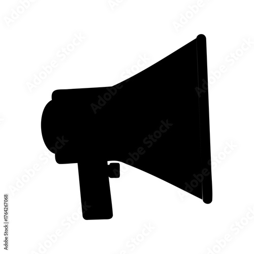 Black and White Bullhorn Image for Announcements and Communication Purposes