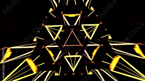 Triangle Shape Mirrored Tunnel Abstract Animation