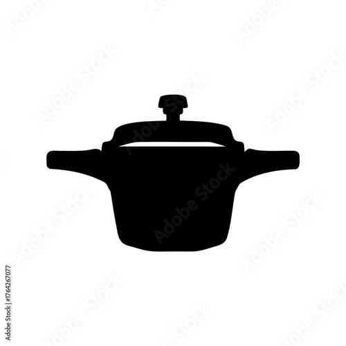 Silhouette illustration of a stockpot, perfect for culinary projects and designs