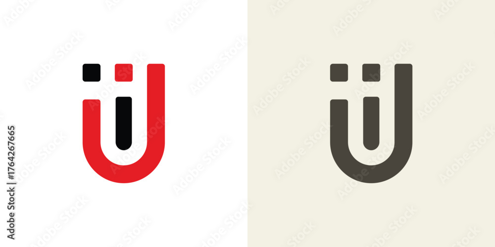 Obraz premium Creative letter u logo with modern concept premium vector