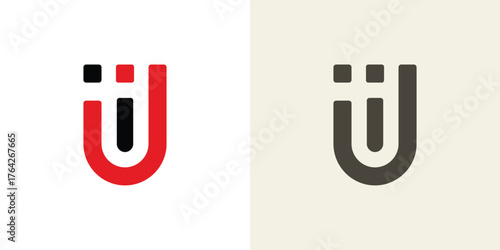 Creative letter u logo with modern concept premium vector