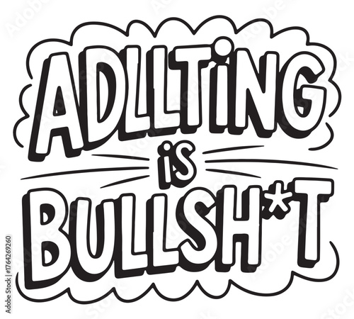 Swear Word Bold and Easy Coloring Pages For Adults And Kids 