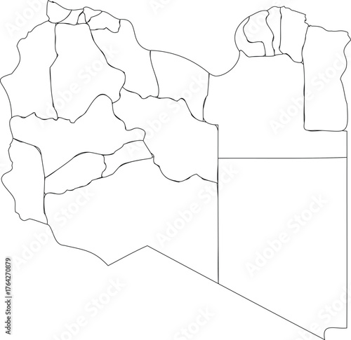 Outline map of Libya Vector illustration