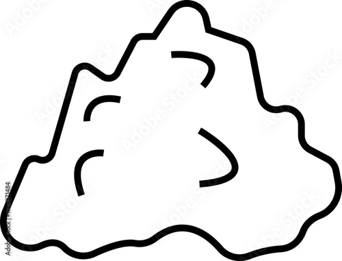 Rock Icon, Stone, Mountain, Boulder, Mineral, Geology, Nature, Landscape, Hard Surface, Cliff, Earth Element, and Outdoor Environment Symbols in Modern Flat Vector charcoal pile nugget pieces