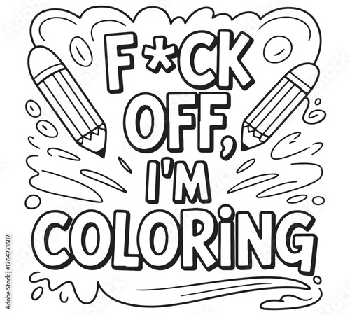 Swear Word Bold and Easy Coloring Pages For Adults And Kids 