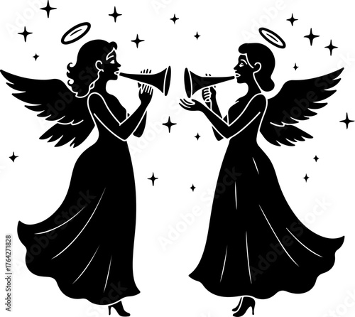 Celestial Angel Silhouette Design