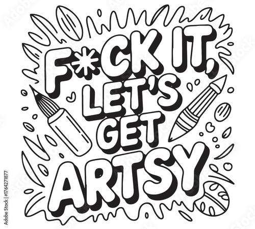 Swear Word Bold and Easy Coloring Pages For Adults And Kids 